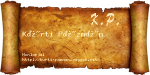 Kürti Pázmán névjegykártya